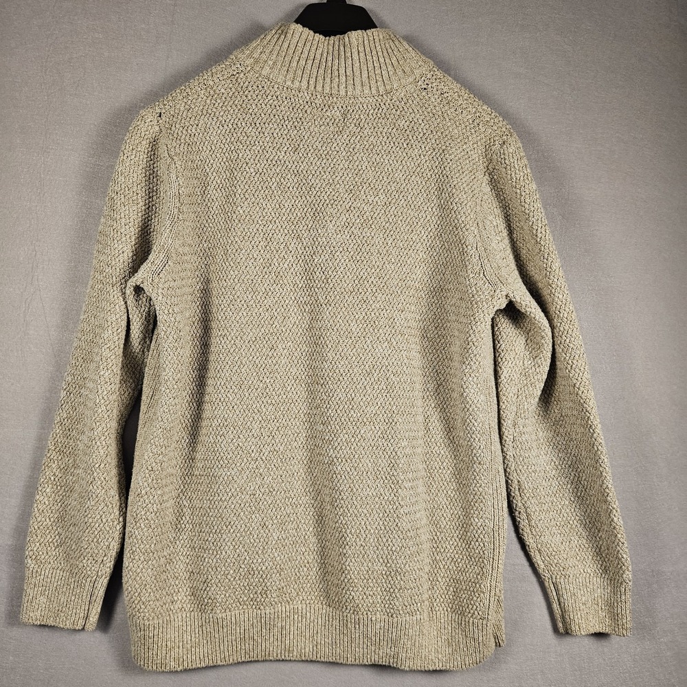 7 DIAMONDS Turnberry Mens XL Beige Cotton Blend Quarter Zip Knit Sweater - Picture 9 of 10